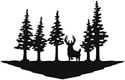 Whitetail Deer Buck Pines | Laser Cut Metal Wall Art Sign for Rustic Home, Cabin, Garage, and Man Cave Decor | BIG GAME STEEL