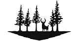 Whitetail Deer Buck Pines | Laser Cut Metal Wall Art Sign for Rustic Home, Cabin, Garage, and Man Ca