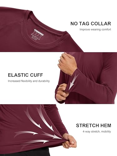 Image of MAGCOMSEN Men's Long Sleeve Shirts UPF 50+ UV Sun Protection Athletic Shirts for Hiking Running Workout Rash Guard