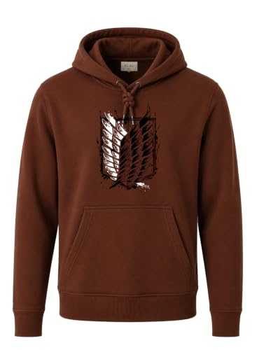 Image of ADRO Mens Abstract Graphic Hoodie | 320 GSM Cotton Poly Fleece | Regular Fit Contemporary Artistic Sweatshirt for Winter & Streetwear