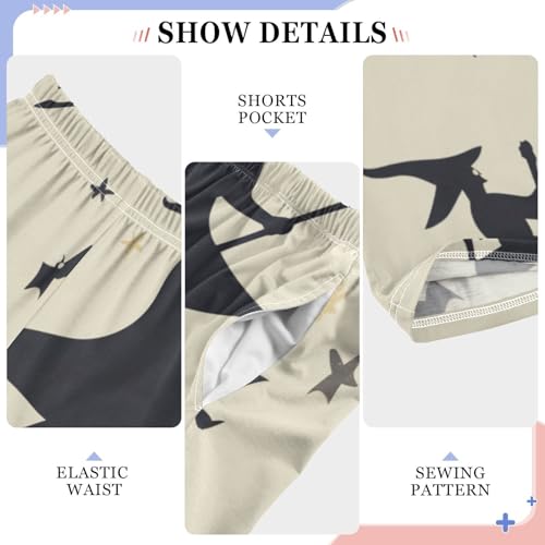 ZZXXB Halloween Witch Boys Long Pants Soft Trousers Elastic Waist Kids Lounge Bottoms with Pockets S-XL4