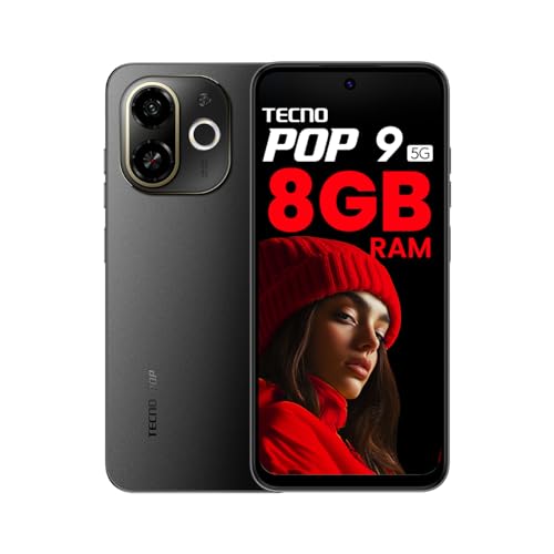 Tecno POP 9 5G (Midnight Shadow, 8GB+128GB) | D6300 5G Processor ...