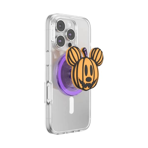 PopSockets Supporto magnetico per telefono MagSafe, Mickey Pumpkin | Rimovibile, per Kindle, Android, iPhone, con magnete, Disney, Topolino, Minnie