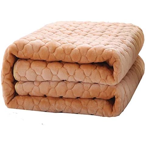 Pangzi Thickening Flannel Bedding Fitted Sheet Extra Soft and Comfortable (Queen, Tan) Cover
