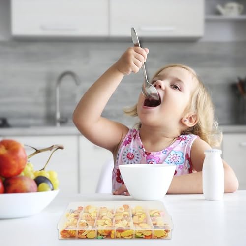TAIXING 2 Stück Snackbox mit Fächern, Snackbox Kinder mit 18 herausnehmbaren Fächern, Transparente Snackteller mit Deckel Snackschale für Schokolade, Chips, Nüsse, Kekse, Bonbons, Kleinigkeiten