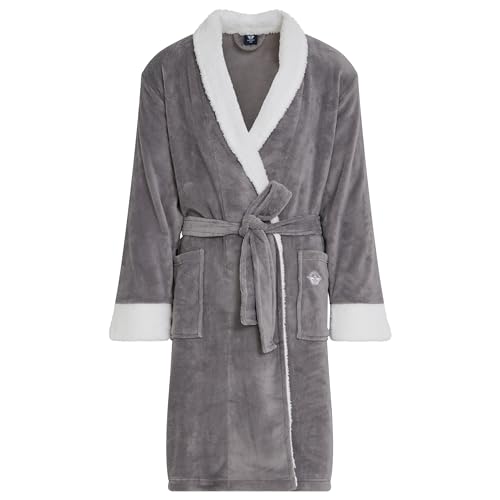 DOCKERS Mens Bath Robe for Men Plush Sherpa Shower Robe with Pockets