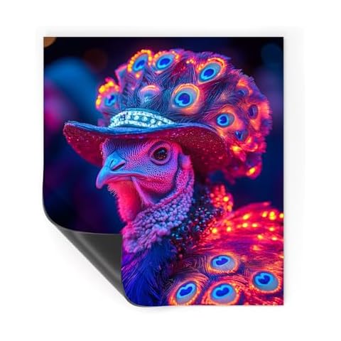 ViibXfans Colorful Peacock Kitchen Decorative,Magnet Cover Sticker for Country Farmhouse Window Fridge Door Cover,Home Appliances Decor,Dishwasher Door(MDS08) Cover