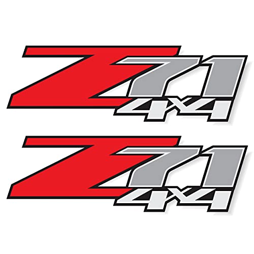 GOLD HOOK Z71 4x4 Decals Compatible with Chevy Silverado - F (2007-2013) Bed Side 1500 2500 HD Set of 2 Peel & Stick Series