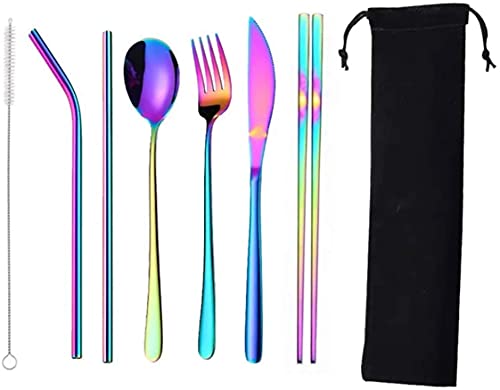 La mejor comparación de Cubiertos portatiles los más recomendados. 50 CARAVIAN - Set de Cubiertos de Acero Inoxidable, Juego de Cubiertos Portatil, Fuerte Antioxidante aptos para Acampar Hogar Restaurante Oficina Eventos, Kit de Utensilios Portatiles...