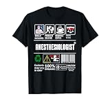 Étiquette d'avertissement anesthésiste Sarcasme Compétences Café Vin T-Shirt...