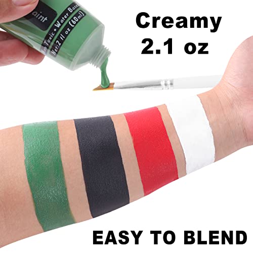 Go Ho Green Body Paint Washable (2.1 Oz),Water Based Cream Green Face Paint For Hulk Witch Gamora Grinch Goblin Makeup,Green Face Body Paint For Adults Children Sfx Cosplay Costumes Festivals Halloween #TOP2