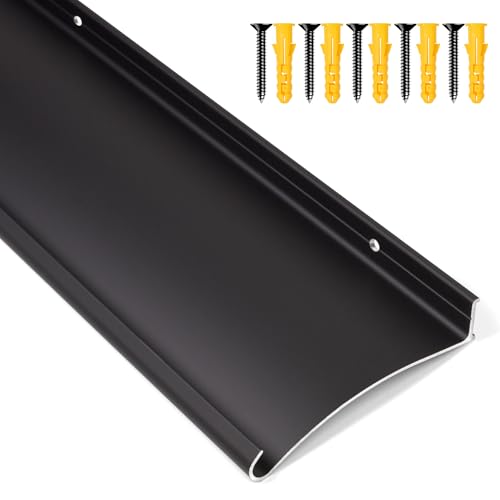 Orechic Heavy-Duty Aluminum Door Rain Drip Guard, 4″ Extra-Wide and Thickened Window Door Rain Deflector, Size 40″ Length, 4″ Wide, 0.8″Height (Black)