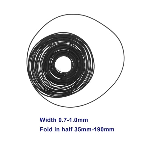 YINETTECH 50 Stück Recorder-Gummiriemen 35-190mm Gemischte Quadratische Riemen für Kassettenbandmaschinen Reparatur Verschiedener Riemen für Recorder Walkman Repeater DVD-Laufwerk