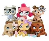 TXLDHVAZI Mini Shop Pet Figure Toys Dachshund #640#909 Collie #363#893 and Short Hair cat #2291#1962 Animal Figure Collection Toys, Brown