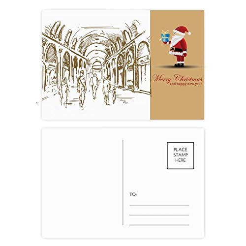 Cartes postales Paysage Père Noël Corridor Landmark en papier premium