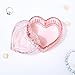 MTJYQYF Vintage Glass Jewelry Box - Heart Shaped Display Box for Storage Ring Earring Trinket Jewelry, Pink Cute Room Decor for Girl U2-GRB003-Pink