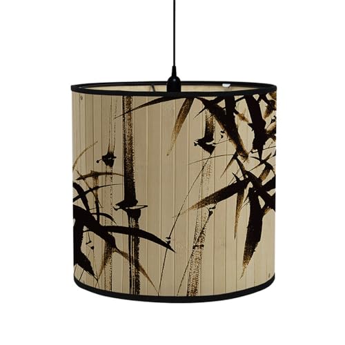 Morbuy Bamboo Lampshade for Table Lamps, Vintage Style Decorative Lampshade 30x30cm Ceiling Lampshade Pendant Lamp Shade, for Wall Lamp, Bedside Lamp and Floor Lamp (Bamboo 2)