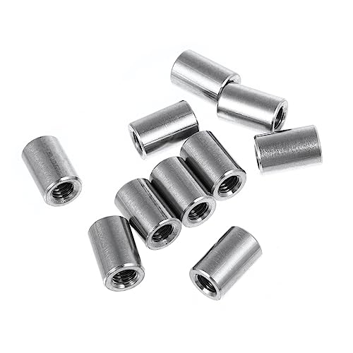COSMEVIVI 304 Stainless Steel Cylinder Nuts 10 Pcs Set Round Nuts Thicker Structure for Heavy Duty Use
