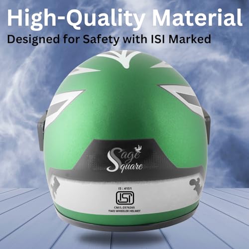 Image of Sage Square Audi Kimi Full Face Helmet | ISI Certified | Clear Visor | Ultra Comfort Inner Padding Extra Comfort & Stylish