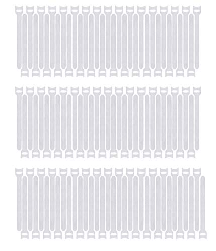 Pasow 100pcs Reusable Fastening Cable Ties Adjustable Wire Management 7 Inch (White)