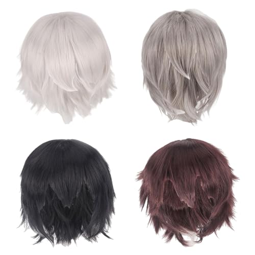 Image of ATORSE Cosplay Wig Spiky Portable Fashion Layered Presents Costume Wig Silver White