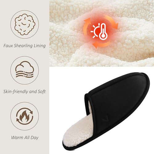 Image of Mens Scuff Slippers Micro Suede Memory Foam Slide Clogs Slip on Indoor Outdoor House Shoes