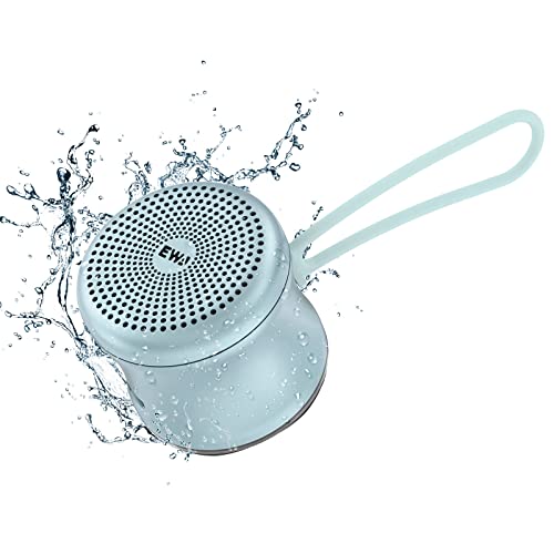 EWA A119 Mini Bluetooth Lautsprecher mit Umhängeband, Kleiner Lautsprecher mit Bassstrahler, IPX7 Wasserdicht, Winzig, aber Leistungsstark, Drahtloser Metalllautsprecher für Zuhause, Büro, usw. (Blau)