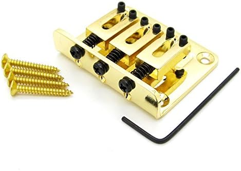 Adjustable 3 String Guitar Tailpiece Bridge Guitar Parts Golden