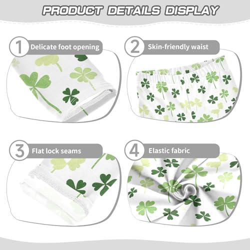 Cute Four Leaf Clovers Girls Leggings Soft Comfortable Athletic Leggings Dancing Pants for 4-10 Years3