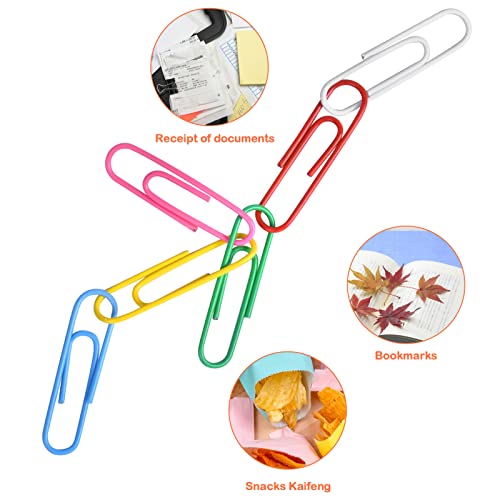 250 Pcs Coloured Paper Clips, Paper Clips, Coated Metal Paperclips U Paper Clips Clamps with a Plastic Box - Image 3