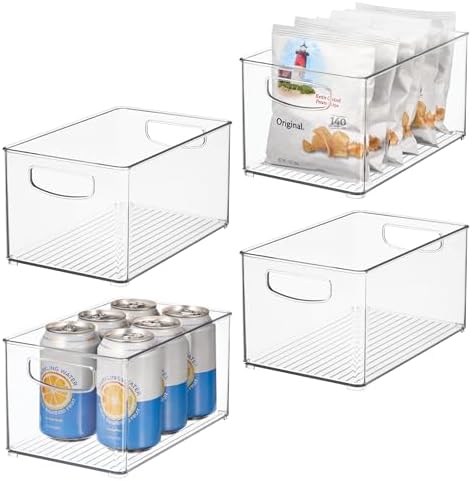 iDesign Stackable Clear Plastic Bin - Kitchen Organizers and Stor...