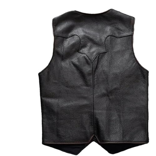 Men's Real Genuine Leather Vest Jacket Vintage Motorcycle Slim Fit Leather Waistcoat Bike3