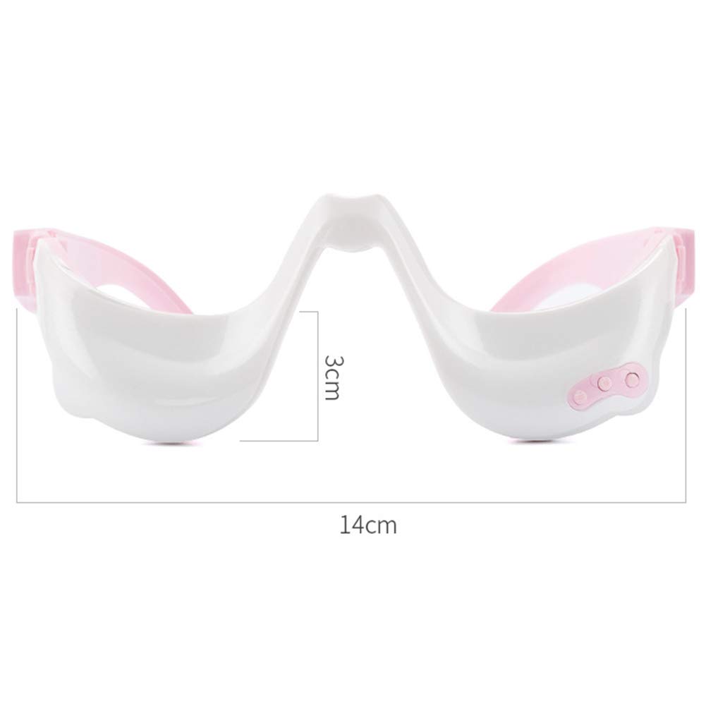 Masajeador de Ojos con Calor y Choque Masaje de Ojos Recargable para Dolor de Cabeza Alivio del Estrés Ojo Relajarse Viajes Oficina Hogar Coche (white)
