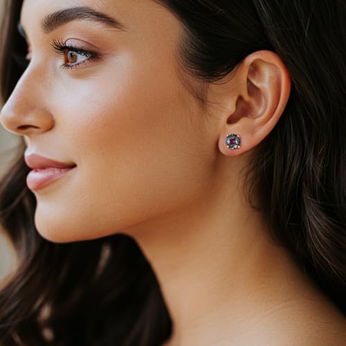 Image of 5 Pairs 14K Gold Plated Stud Earrings for Women, Hypoallergenic Earring Sets for Multiple Piercing, Premium Cubic Zirconia Studs Earrings for Women