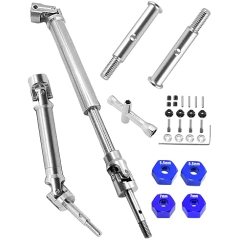 hopsupRC Stainless Steel Rear Drive Shaft CVD & Front Axles Upgrades Part for 1/10 Slash 2WD VXL/Rustler 2WD VXL/Stampede 2WD VXL/Hoss 2WD VXL (Upgrades More Powerful) Silver Cover