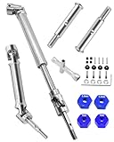 hopsupRC Stainless Steel Rear Drive Shaft CVD & Front Axles Upgrades Part for 1/10 Slash 2WD VXL/Rustler 2WD VXL/Stampede 2WD VXL/Hoss 2WD VXL (Upgrades More Powerful) Silver
