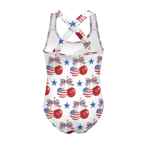 Image of Xpyiqun Swimsuit for Girls One Piece Bathing Suits Size 5-14 Sleeveless Swimwear Cross Shoulder Strap Swimming Wear