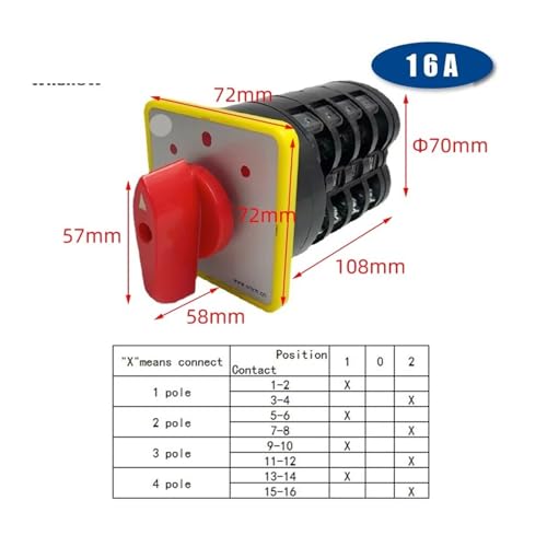 Interrupteur à cames 16A 4P sélecteur rotatif de commande moteur LW5 - 3