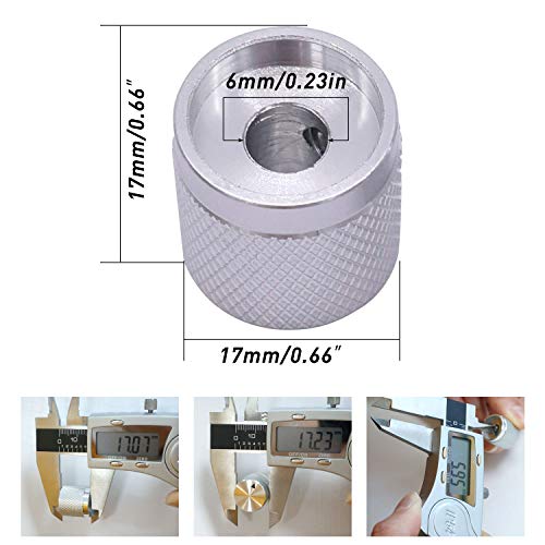 Taiss/ 4Pcs Silver Color Aluminum Rotary Electronic Control Potentiometer Knob For 6 Mm Diameter Shaft, Volume Control Knob, Audio Knob, Guitar Knob，Switch Knob, 17Mm Dia. X 17Mm Height #TOP1