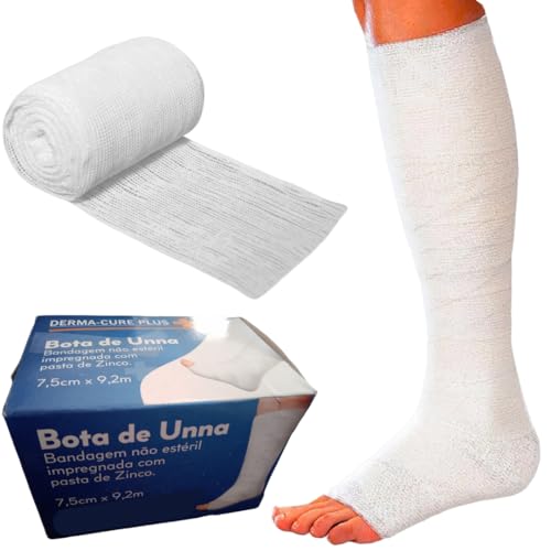 Bandagem Bota de Unna 7,5cm X 9,2m Curativa Ideal Para Feridas e Úlceras Vasculares Lesão