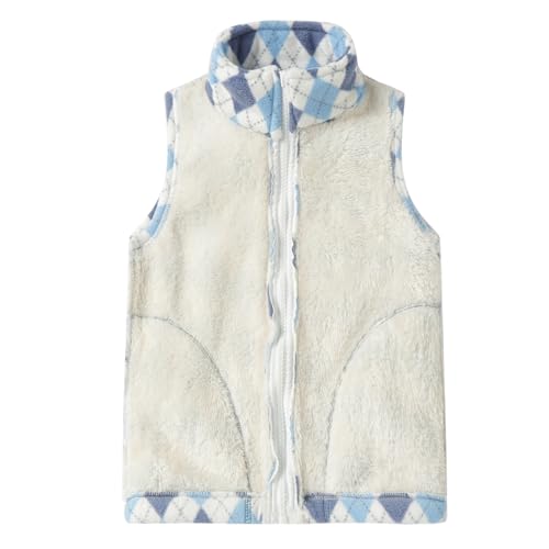 Image of LittleSpring Kids Fleece Vest with Fur Lined Zip Up Warm Thickening Winter Sleeveless Jacket