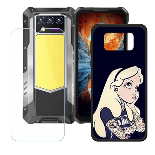 BMPNLSZ �K�p Oukitel WP100 Plus�p+HD�����K���X�ɓK�����ėpTPU�P�[�X - WZ1 | �V���J�Q���P�[�X�o���p�[�ی�o�b�N�P�[�X-Oukitel WP100 Plus�p�ɓK����9�d�x�X�N���C�u�h�~�X�N���[���v���e�N�^(6,8"