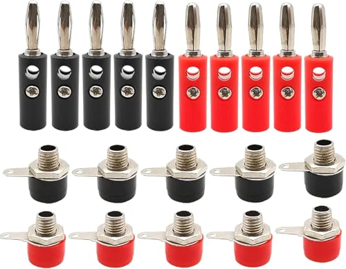 Paquete de 10 conectores banana macho y hembra de 4 mm miniatura 1