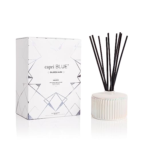 Capri Blue Muse Reed Oil Diffuser – Comes with Diffuser Sticks, Oil, and Glass Bottle – Aromatherapy Diffuser – 7.8 Fl Oz – Volcano