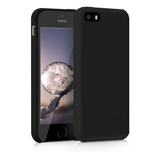 kwmobile Case Compatible with Apple iPhone SE (1.Gen 2016) / iPhone 5 / iPhone 5S Case - TPU Silicone Phone Cover with Soft Finish - Black