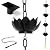 Frestique Rain Chains - Black Lotus Rain Chain Set, 8.5 Ft Powder Coated Rust-Resistant Rainchains, Includes Rain Chain Gutter Adapter - Rain Chains for Gutters a Stylish Alternative to Downspouts