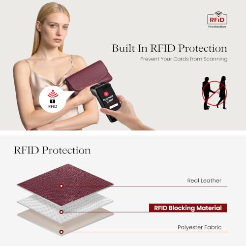 Image of befen Genuine Leather Small Crossbody Bags for Women, RFID Clutch Purses