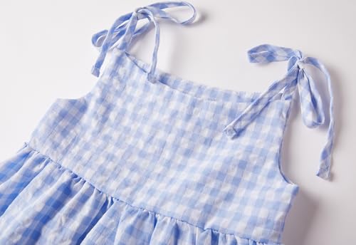 Rysly Girls Cotton-Linen Sleeveless Dress with Shoulder Straps and Pockets Toddler Girls Sundress3