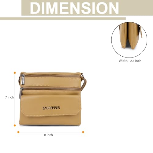 Image of Bag Pepper Sling Bag for Women Crossbody Bag for Women Phone Bag Stylish PU Leather Mobile Cell Phone Holder Pocket Purse Wallet Sling Bag Mini Shoulder Bags