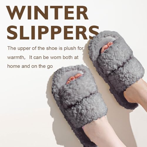 Women's House Shoes Women's Fuzzy Open Toe Slippers Comfy Soft Memory Foam Indoor House Shoes Comfortable for Hardwood FloorsWomens Memory Slippers4